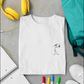 Besticktes Dj T-Shirt / Headphones Herren Bio Baumwoll Statement Shirt Weiß S