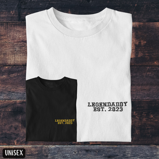 Legendaddy T-Shirt bestickt / Papa T-Shirt / Bio Baumwoll Shirt / Geschenk für Vater / personalisiertes Geschenk