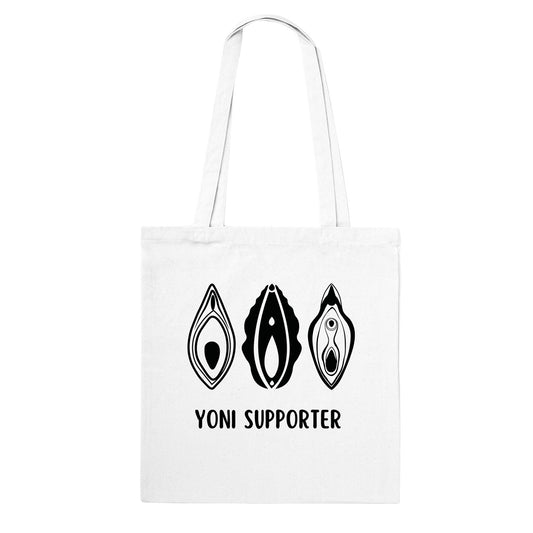 "YONI SUPPORTER" -Tragetasche (40 x 40 cm), Tote Bag, Einkaufstasche, Beutel, 3 x Yoni Motiv - verschiedene Farben verfügbar 🌸 Yoni Motiv Yoniart Yoni Art