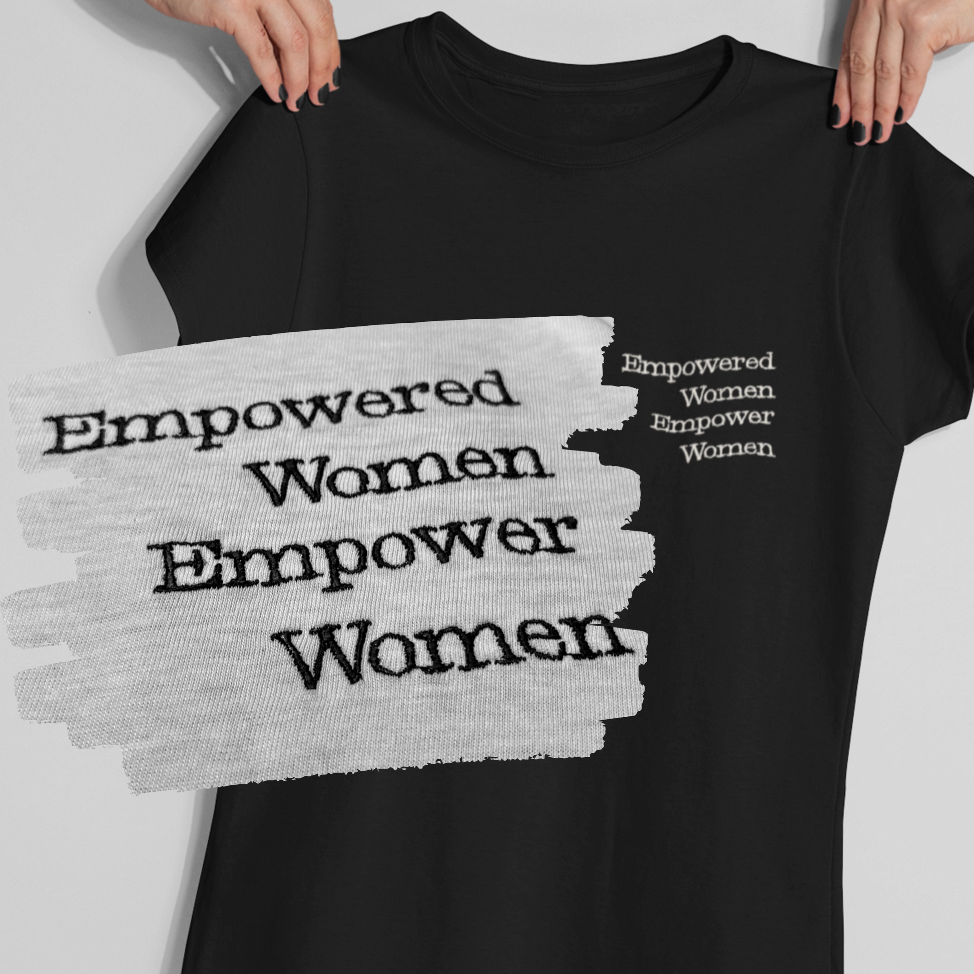Empowered Women Empower Besticktes Statement T-Shirt Feministisches Shirt Girlpower Besticktes