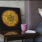 Leinwandbild Feurige Pusteblume Vor Schwarzem Hintergrund #1 Wandbild - Hochwertiger Kunstdruck
