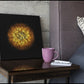 Leinwandbild Feurige Pusteblume Vor Schwarzem Hintergrund #14 Wandbild - Hochwertiger Kunstdruck