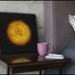 Leinwandbild Feurige Pusteblume Vor Schwarzem Hintergrund #4 Wandbild - Hochwertiger Kunstdruck
