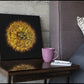Leinwandbild Feurige Pusteblume Vor Schwarzem Hintergrund #6 Wandbild - Hochwertiger Kunstdruck