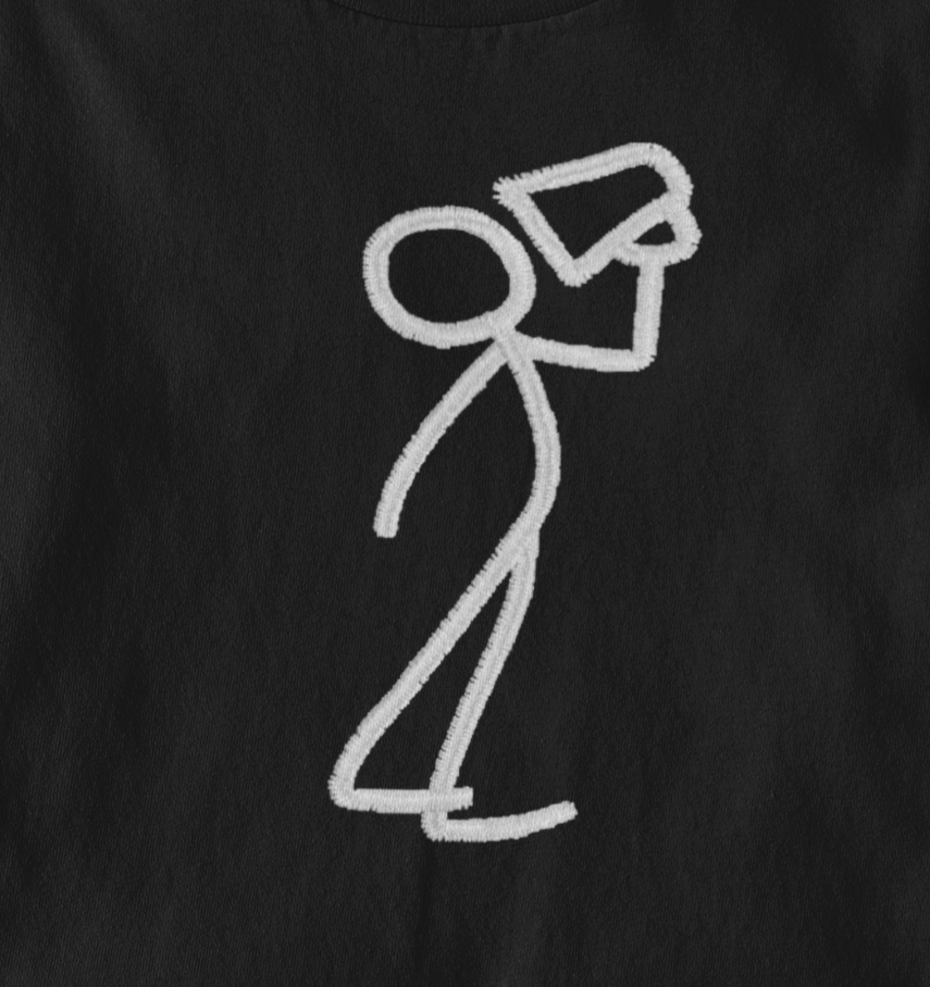 Trinkendes Strichmännchen / Party T-Shirt bestickt / JGA Shirt / Strichmännchen Tshirt / Statement Shirt / Party Outfit  Geschenk für Freund